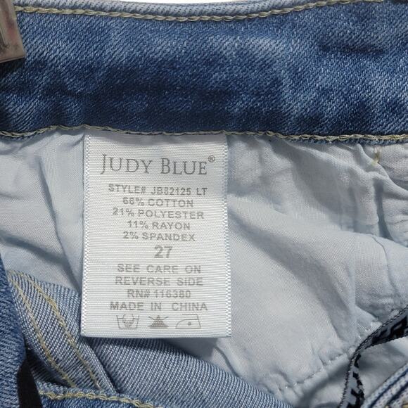 Judy Blue Skinny Fit Medium Wash Distressed Jeans Style # JB82125 Size 27 - Picture 5 of 9